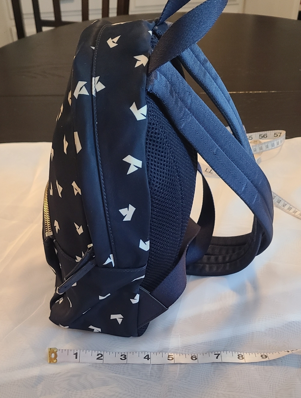 kate spade Navy Mini Backpack with White Origami Paper Boat Print - Picture 10 of 15